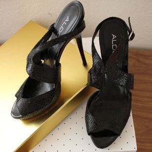 Aldo black stilleto/slingbacks